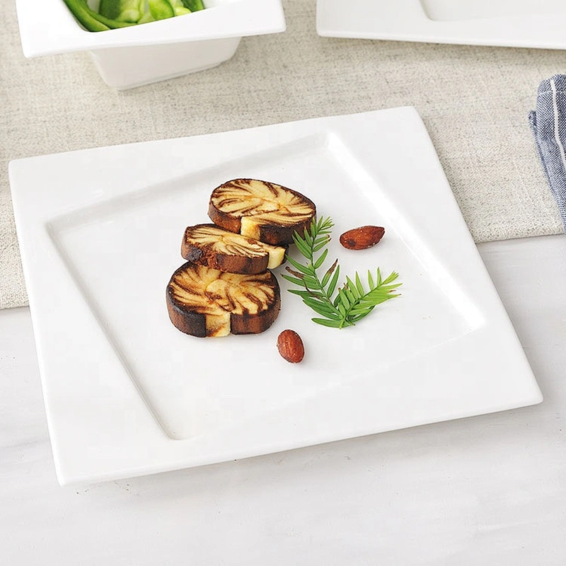Modern Square Restaurant Tableware Ceramic Kitchen Dinner Plates Sets Dinnerware