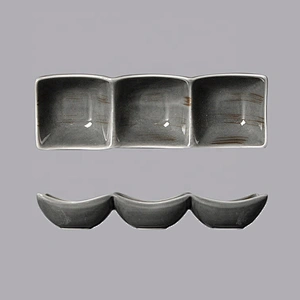 wholesale custom rectangle porcelain ceramic divided sushi dinner snack plates for holtel