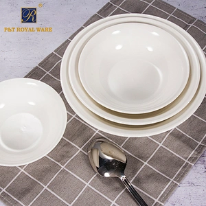 P & T Royal Ware White 5 Inch Ceramic Bowl Set