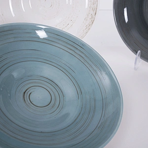 P&T Ware manufacturer grey deep 8 inch restaurant deep porcelain round soup plate