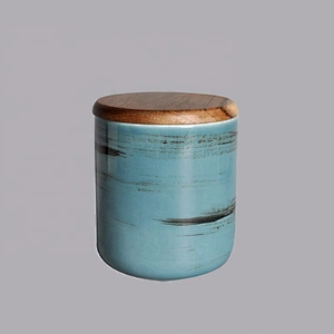 seal ceramic porcelain kitchen spice tea coffee sugar jars with wooden lids