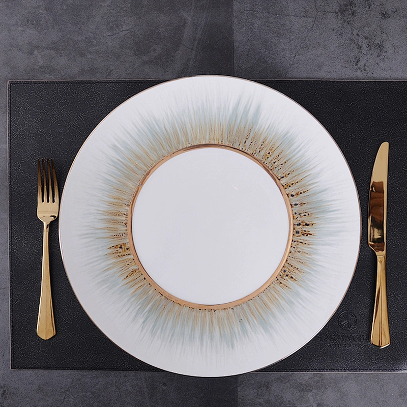 P&T Fancy Colored Charger Plates with Gold Rim,Reactive Color for Multiple Occasions Use.