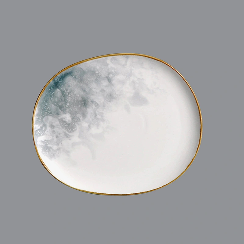 wholesale restaurant hotel glazed ceramic steak plate restaurant porcelain platter