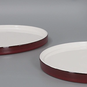 Wholesale Luxury Red Catering Banquet Buffet Tableware Steak Porcelain Dinner Set Plates