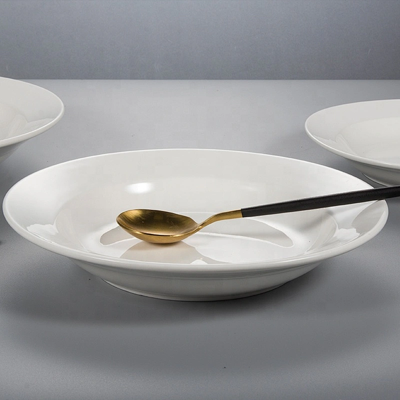 manufacturer wholesale cheap porcelain hotel restaurant ceramic deep soup plate