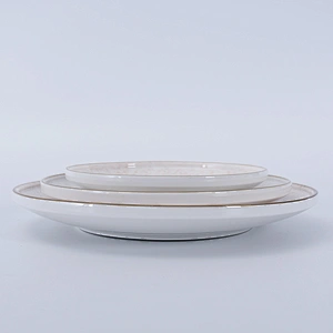 new design nordic glazed wedding catering restaurant round ceramic dinner plate sets