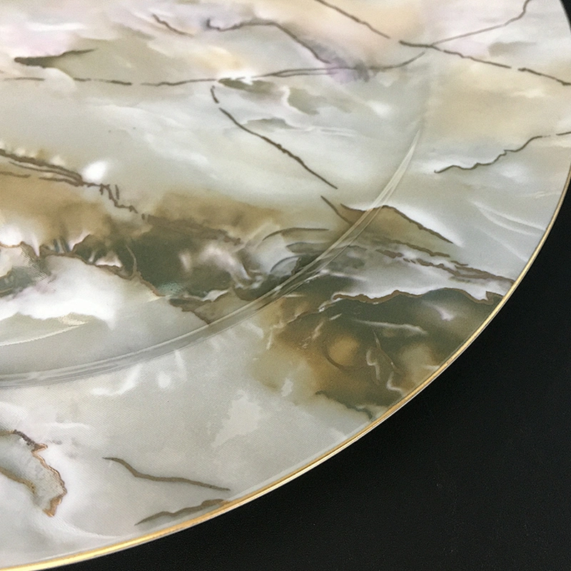 luxury design bone china ceramic hotel restaurant marble dinnerware set