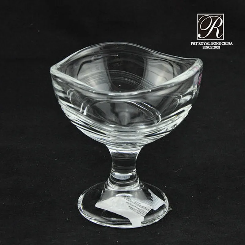 hot sale icecream glass cup with wave design PTKTY6215