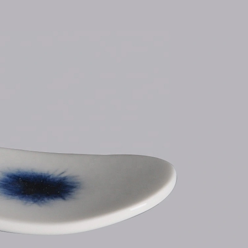 wholesale oval white blue japanese porcelain ceramic chopstick rest