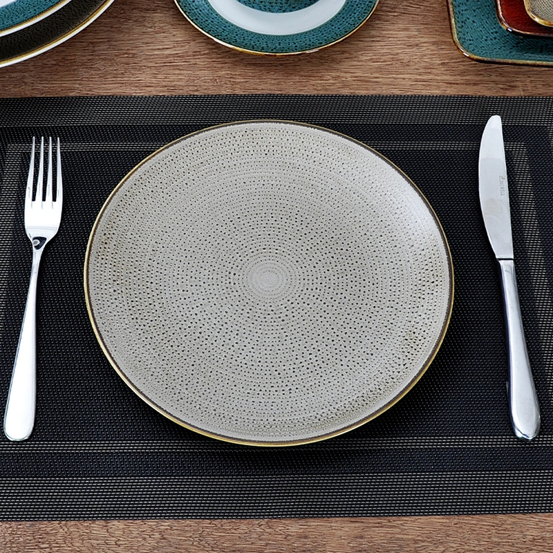 Chaozhou Good Quality In Stock Side Plate,Gold Rim Handmade Ceramic Plate For Hotel