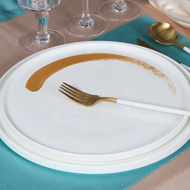 wholesale charger plates flat serving platter china dinnerware Banquet porcelain dinner plate manufacturer