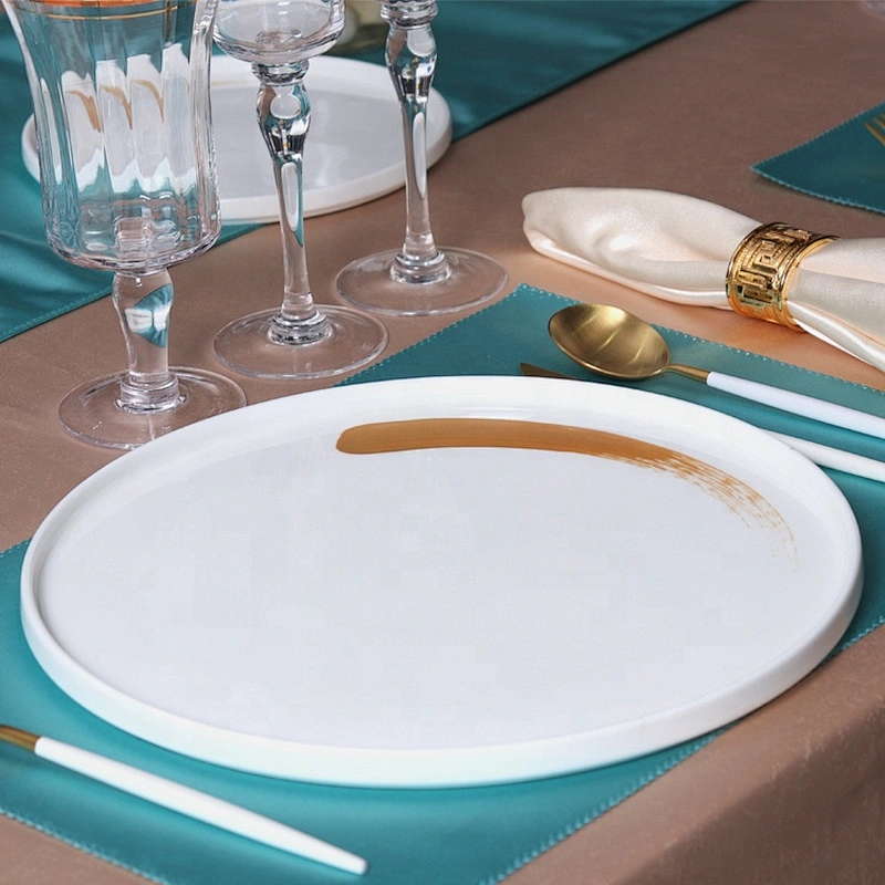 wholesale charger plates flat serving platter china dinnerware Banquet porcelain dinner plate manufacturer