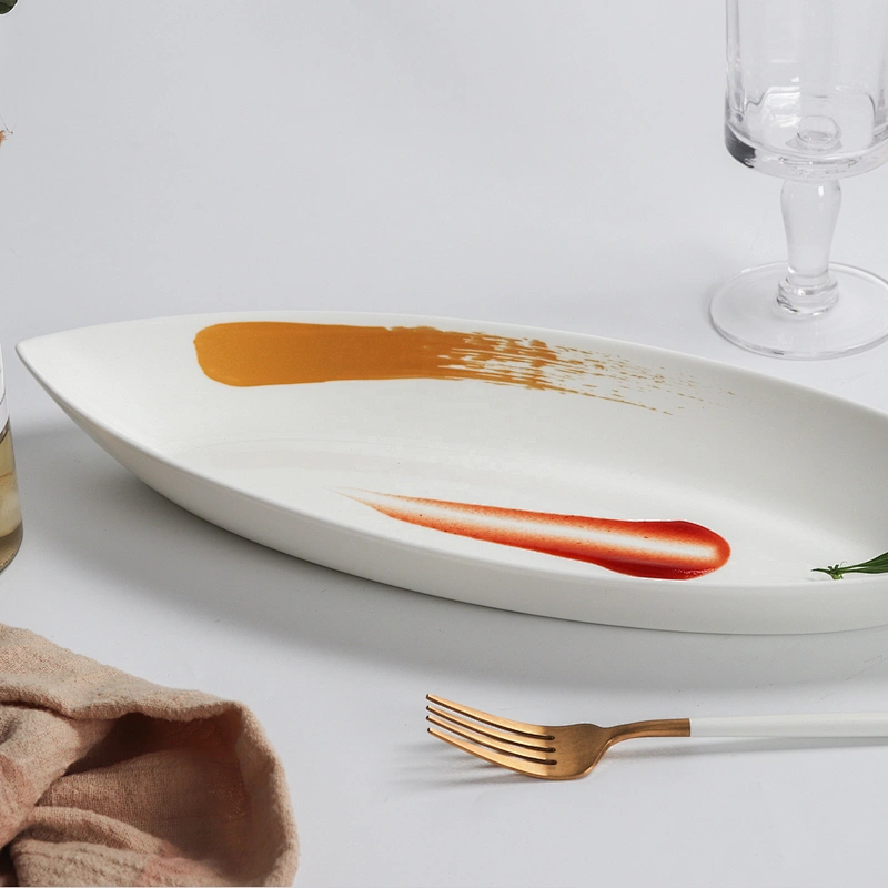 handmade 16inch custom hotel catering wedding supermarket sharp corners porcelain dinner plates serving dishes price wholesale