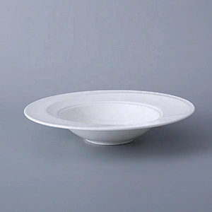wholesale 9.5 inch dishes custom bone china tableware restaurant buffet pasta soup plates white porcelain plate