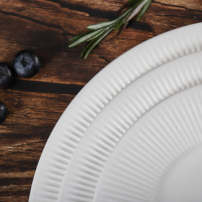 P&T Royalware Latest Design High Temperature Porcelain Cake Plate Restaurant Ceramic Plates Dishes