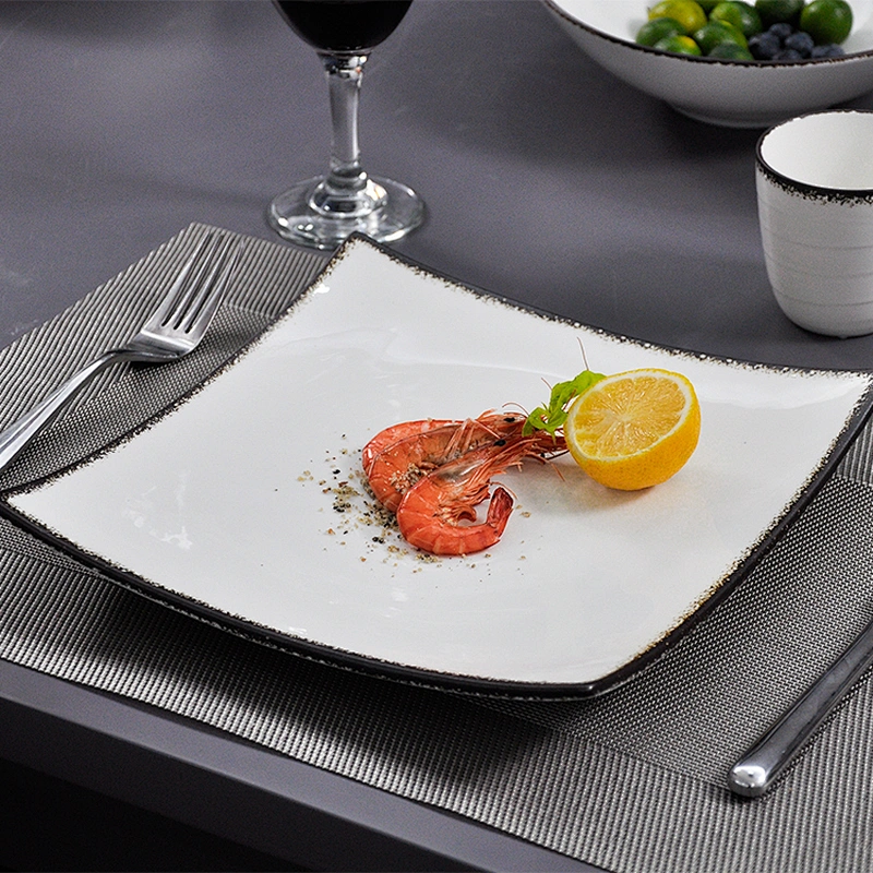 P&T porcelain ceramic porcelain restaurant&hotel square food plate household banquet plates