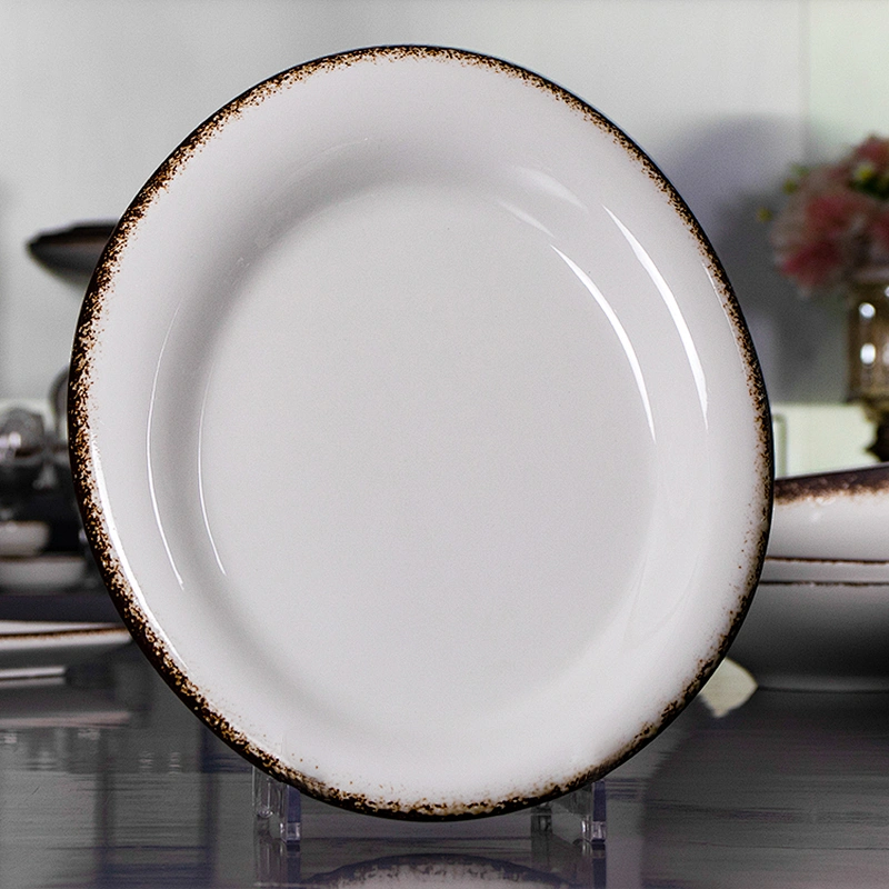 P&T porcelain ceramic porcelain restaurant round serving food plate for hotel&banquet