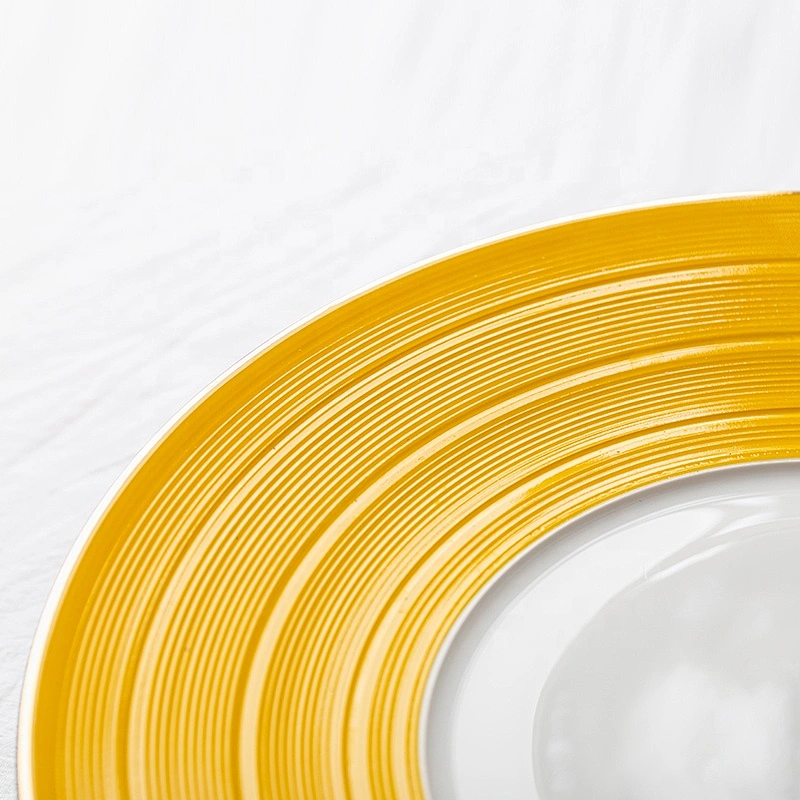 custom restaurant wedding gold rim party colorful glazed dinner serving plates sets charger porcelain ceramic plate wholesale