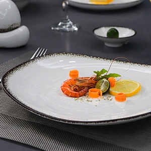 P&T porcelain ceramic porcelain restaurant&hotel irregular  food plates for household party plates