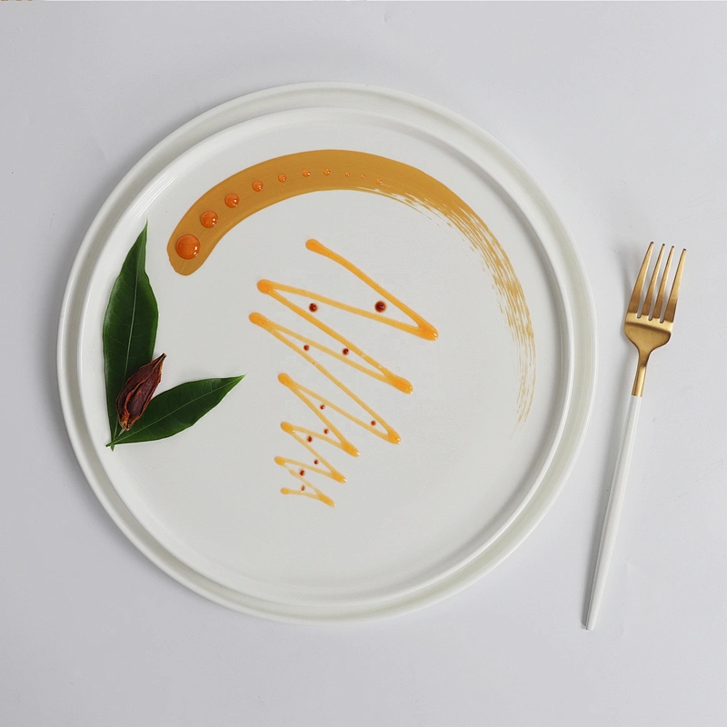modern gold glazed serving dish bone china tableware nordic charger plates porcelain dinner sets for wedding hotel catering