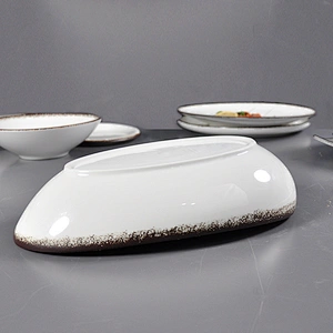 P&T porcelain ceramic porcelain ship style restaurant&hotel oval food bowl household banquet bowls