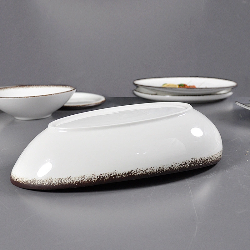 P&T porcelain ceramic porcelain ship style restaurant&hotel oval food bowl household banquet bowls