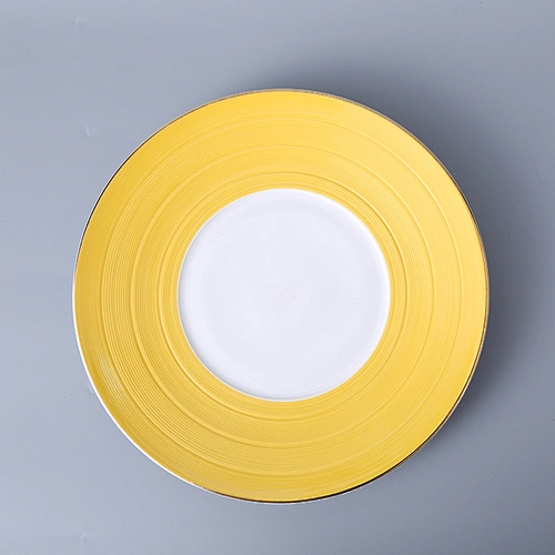 custom restaurant wedding gold rim party colorful glazed dinner serving plates sets charger porcelain ceramic plate wholesale