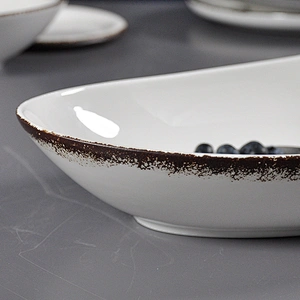P&T porcelain ceramic porcelain ship style restaurant&hotel oval food bowl household banquet bowls