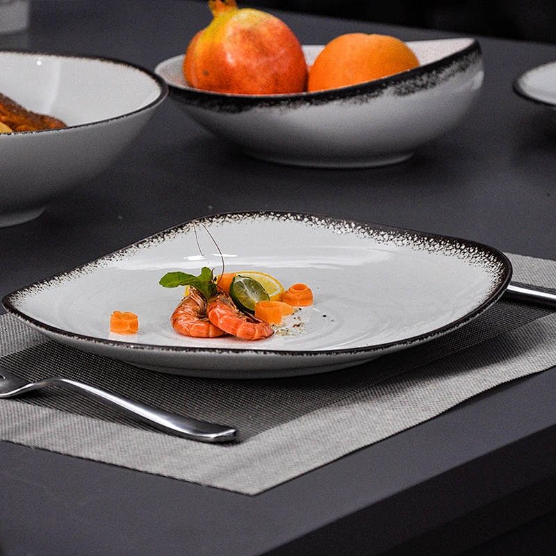 P&T porcelain ceramic porcelain restaurant&hotel irregular  food plates for household party plates
