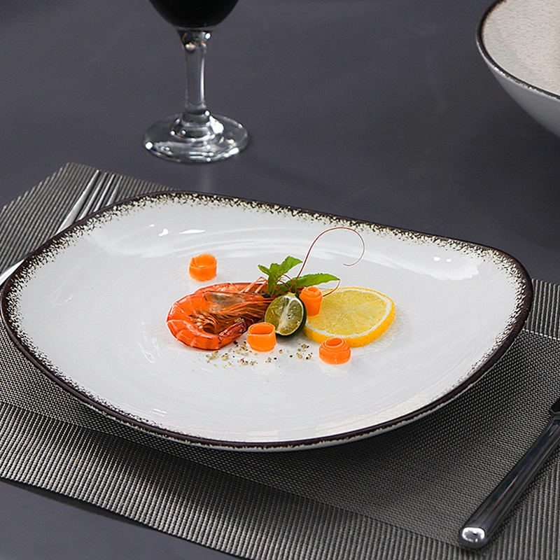 P&T porcelain ceramic porcelain restaurant&hotel irregular  food plates for household party plates