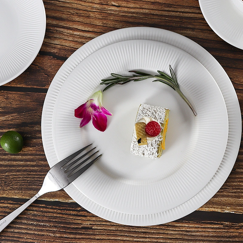 P&T Royalware Latest Design High Temperature Porcelain Cake Plate Restaurant Ceramic Plates Dishes