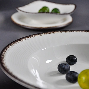 P&T porcelain ceramic porcelain restaurant&hotel round noodle plate for household banquet plates