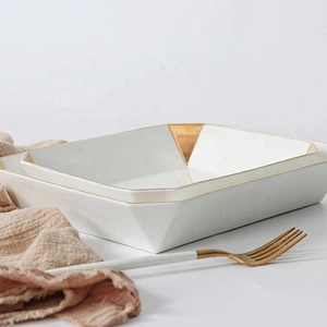 color glazed high end hotel restaurant banquet plates bone china tableware porcelain dinner plate with gold rim  price wholesale