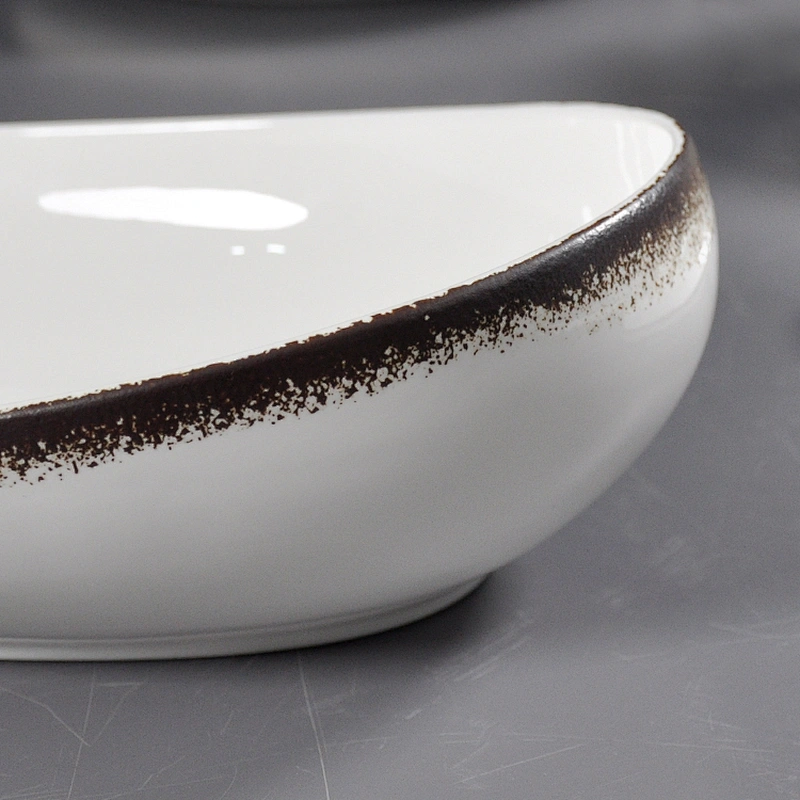P&T porcelain ceramic porcelain ship style restaurant&hotel oval food bowl household banquet bowls