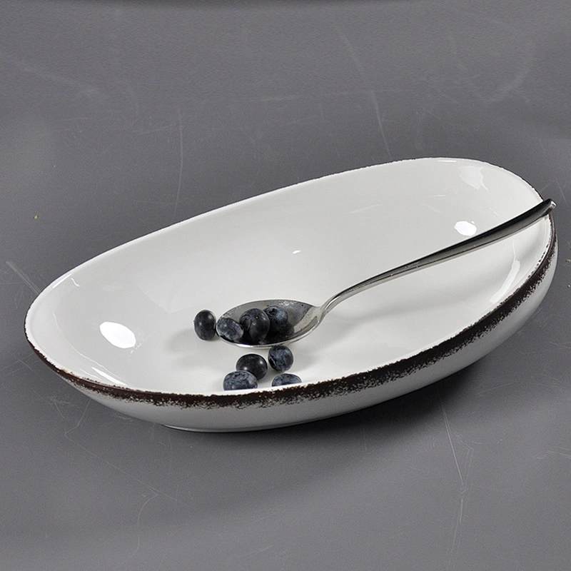 P&T porcelain ceramic porcelain ship style restaurant&hotel oval food bowl household banquet bowls