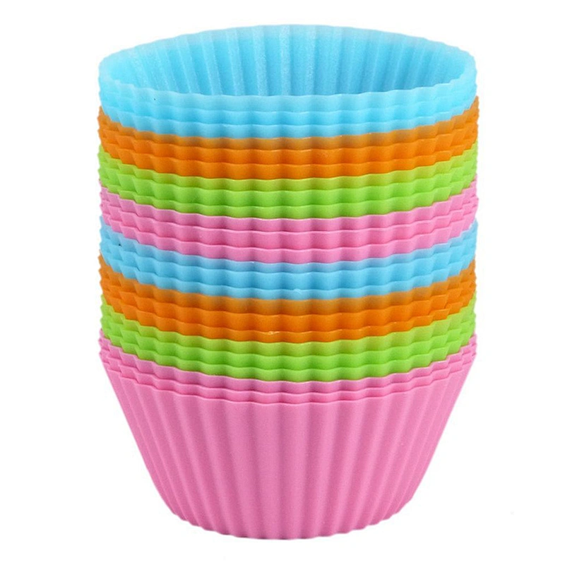 Factory direct sales Reusable FDA approved Round Mini Silicone Muffin Cups Baking Cup