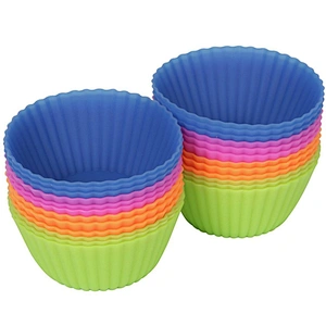Factory direct sales Reusable FDA approved Round Mini Silicone Muffin Cups Baking Cup