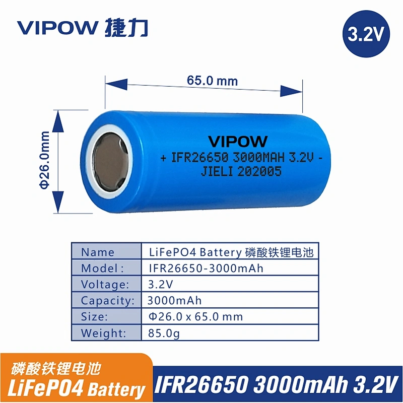 LiFePO4 Battery IFR26650 3000mAh 3.2V