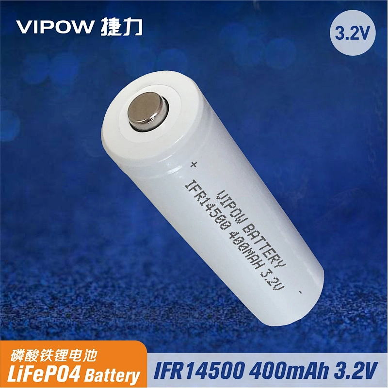 LiFePO4 Battery IFR14500 400mAh 3.2V Tip Top