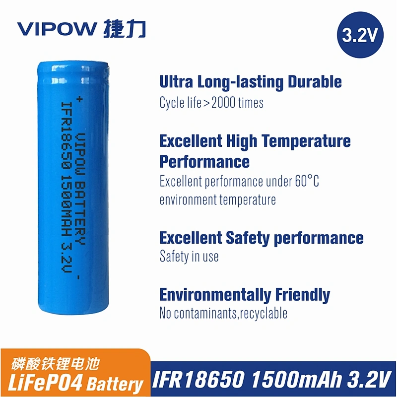 LiFePO4 Battery IFR18650 1500mAh 3.2V