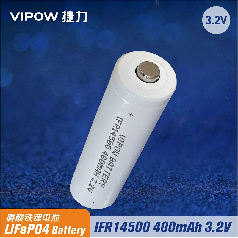 LiFePO4 Battery IFR14500 400mAh 3.2V Tip Top