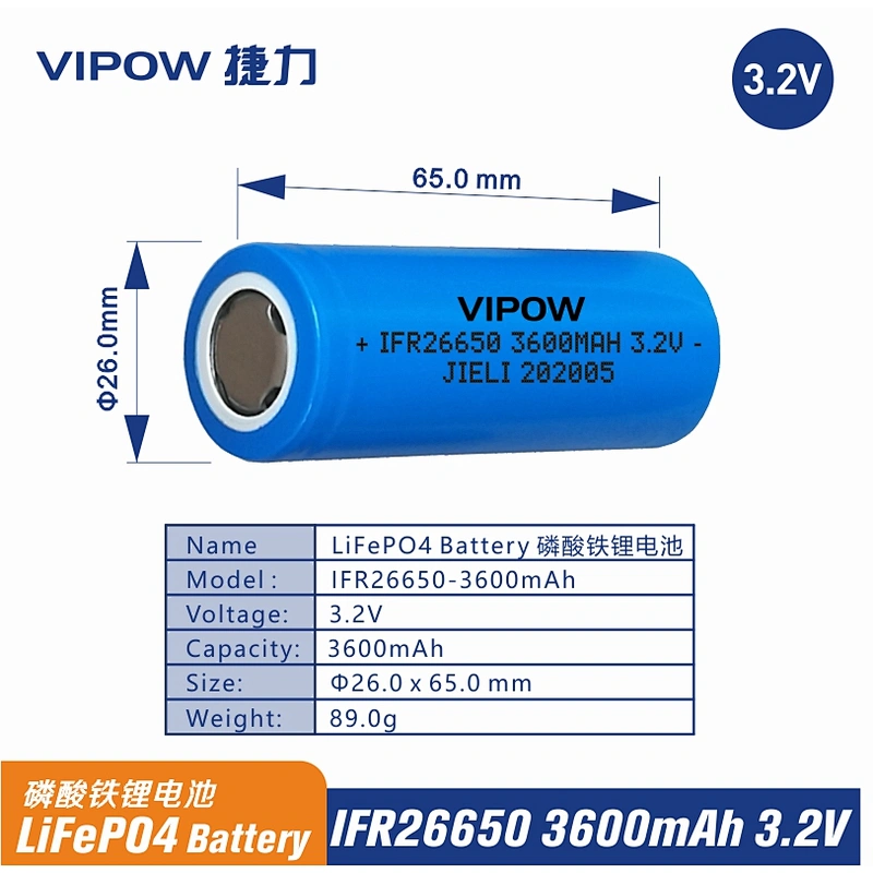 LiFePO4 Battery IFR26650 3600mAh 3.2V