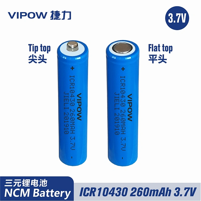 Lithium Battery ICR10430 260mAh 3.7V Flat Ttop