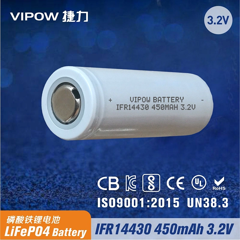 磷酸铁锂电池 IFR14430 450mAh 3.2V 平头