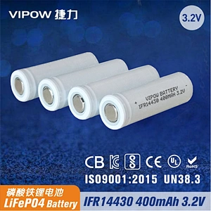 磷酸铁锂电池 IFR14430 400mAh 3.2V 平头