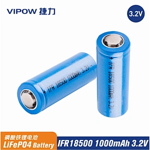 LiFePO4 Battery IFR18500 1000mAh 3.2V