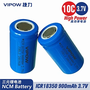 10C NCM Lithium Battery ICR18350 900mAh 3.7V