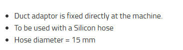 Duct adaptor for Tiny S