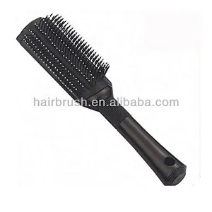 white ball tips black plastic bristle hair brush