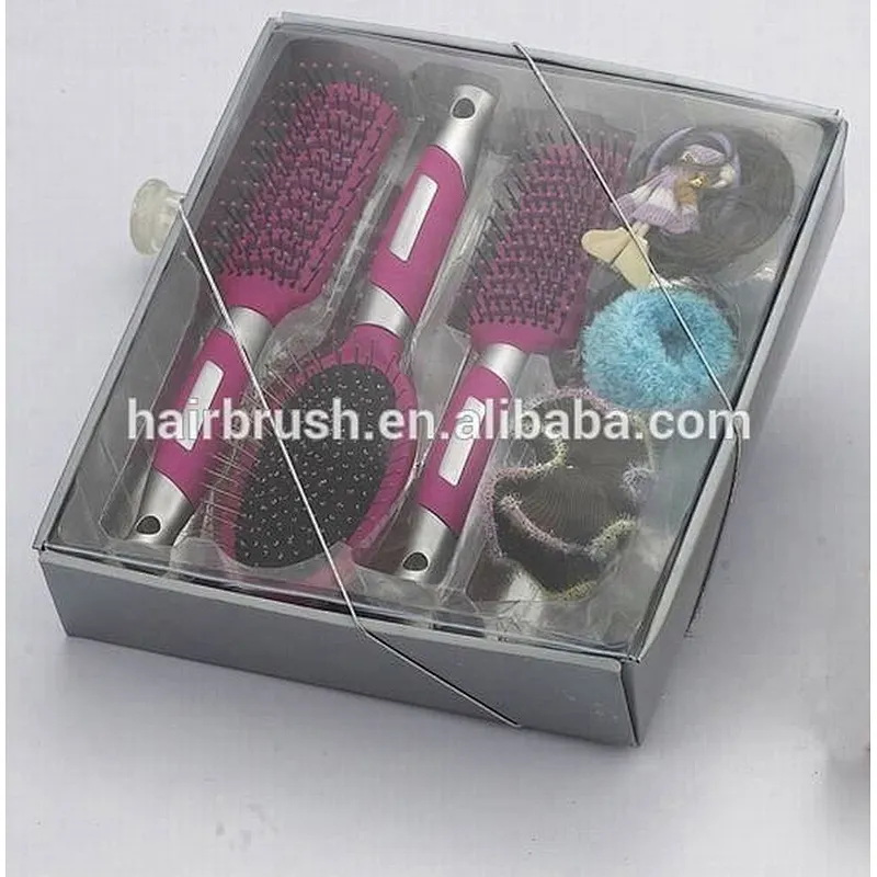 fashion hairbrush set, plastic hair brush set, hair comb set